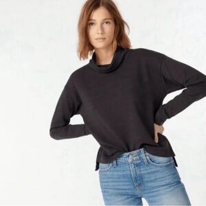 J.Crew black Vintage Fleece turtleneck Pullover s M